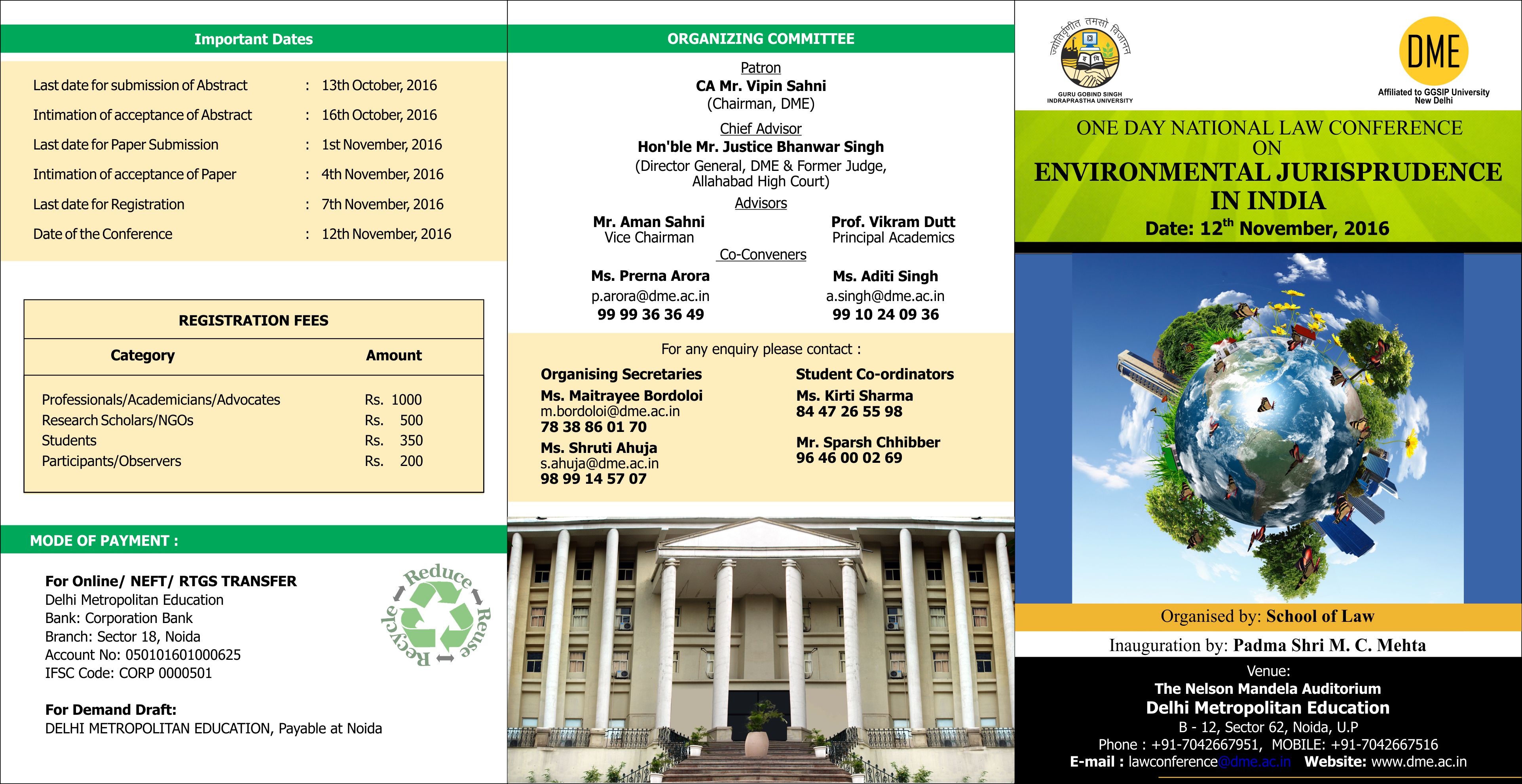 DME Conference on ENVIRONMENTAL JURISPRUDENCE IN INDIA