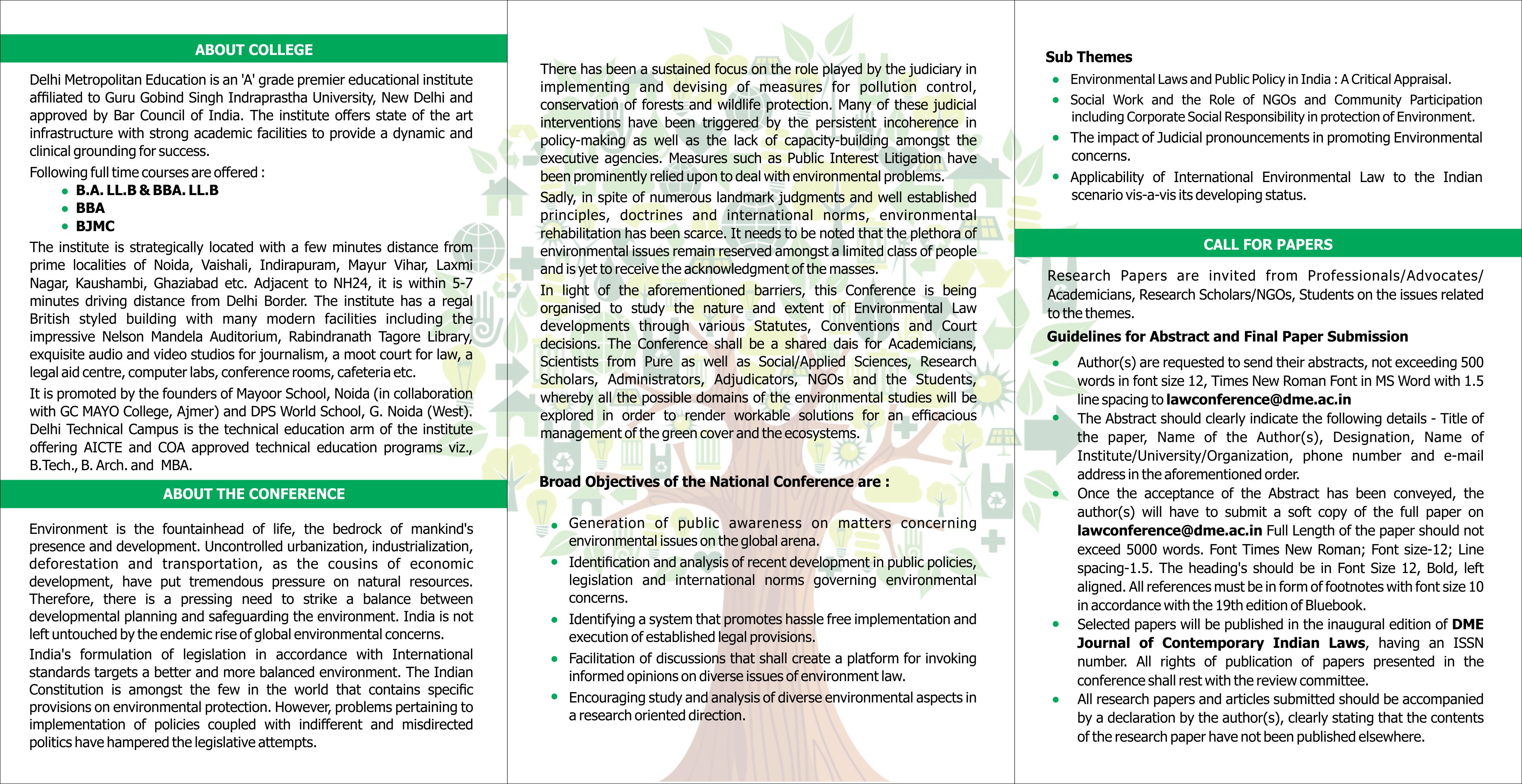 DME Conference on ENVIRONMENTAL JURISPRUDENCE IN INDIA