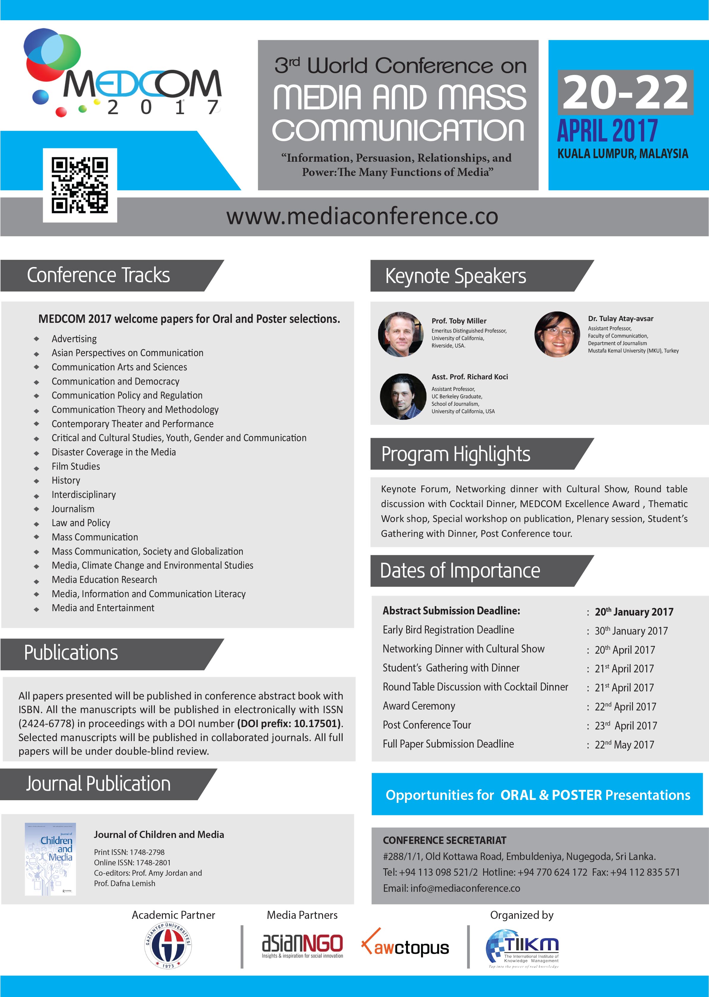 3rd World conference on Media and Mass Communication [Medcom]
