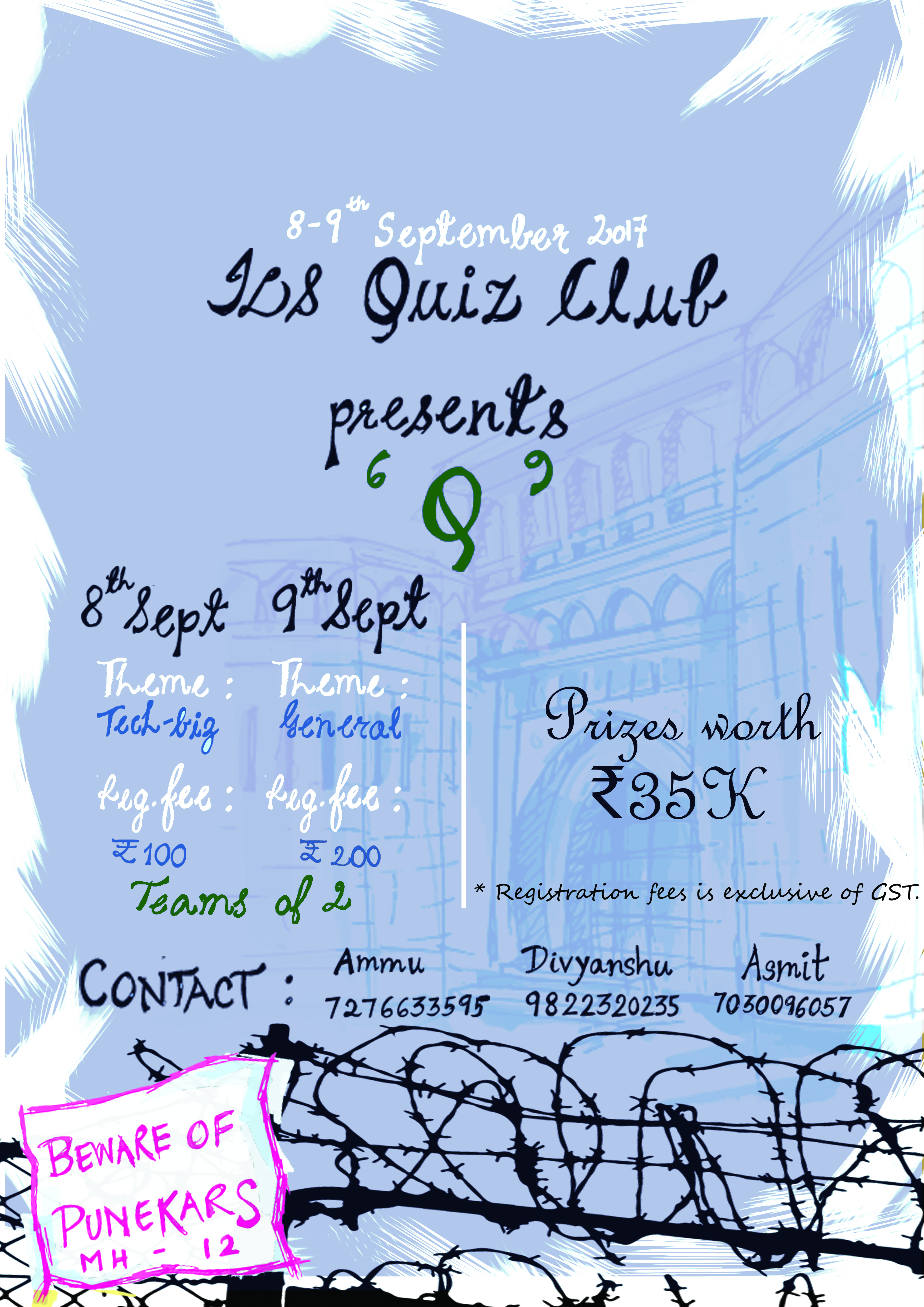 "Q" Event poster giving details of the event