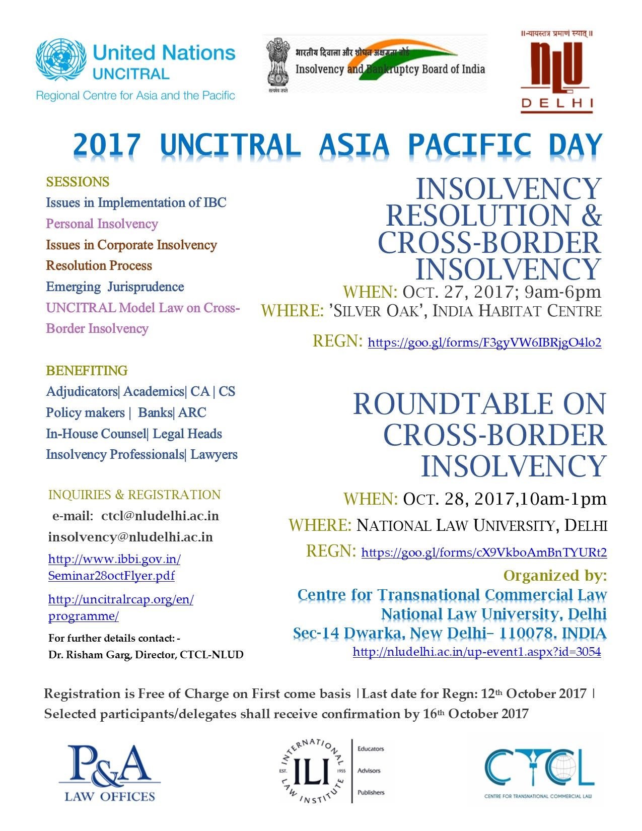 UNICITRAL NLU Delhi Seminar on Insolvency Resolution and Cross-Border Insolvency