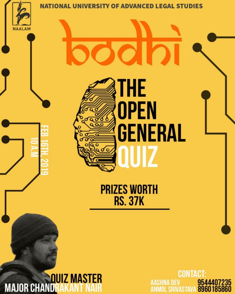 Quiz Contest Bodhi NAALAM 2019 NUALS Kochi