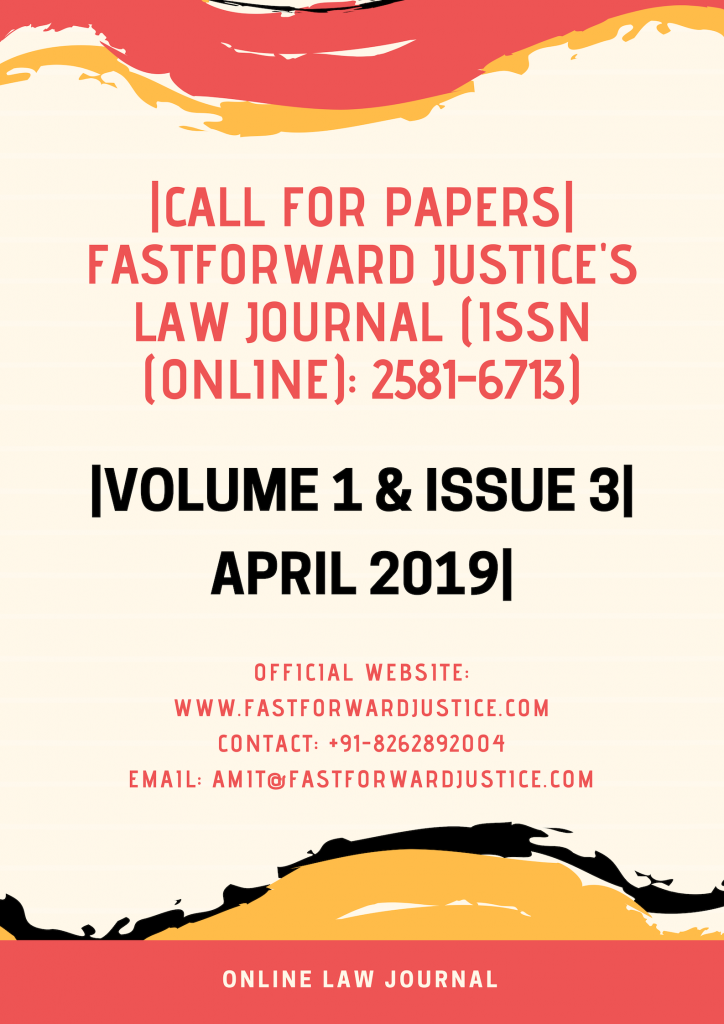 Call for Paper: FastForward Justice’s Law Journal (Vol 1, Issue 3 ...