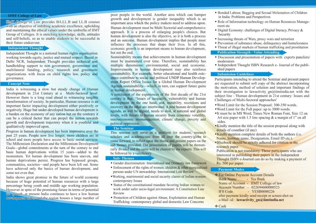 IIMt Noida seminar human development