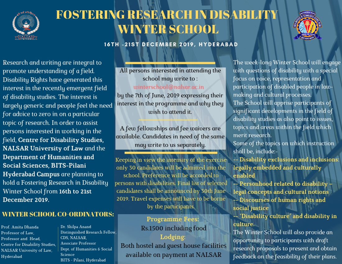 Winter School to Foster Research on Disability