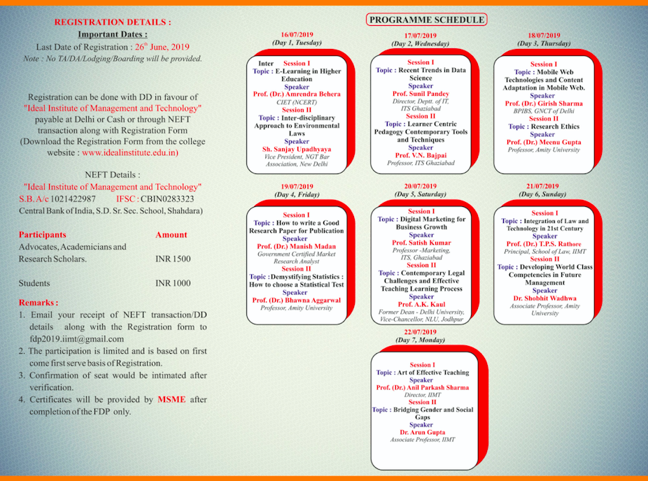 FDP @ Ideal Institute of Management and Technology, Delhi 