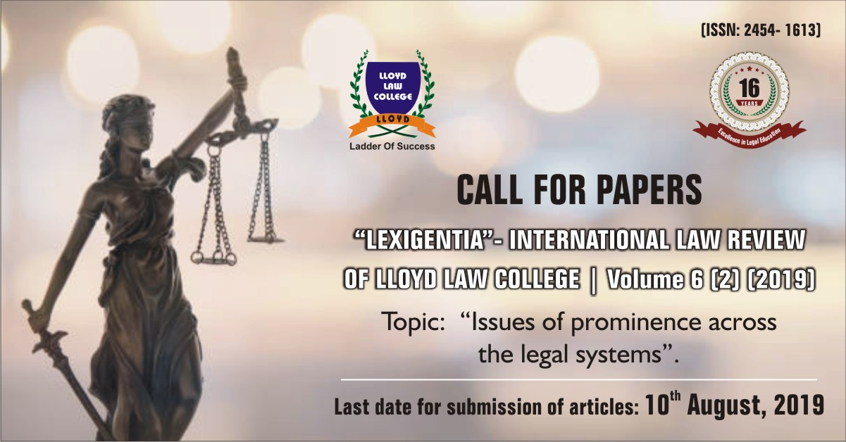 Lexigentia - Law Journal of Lloyd Law College