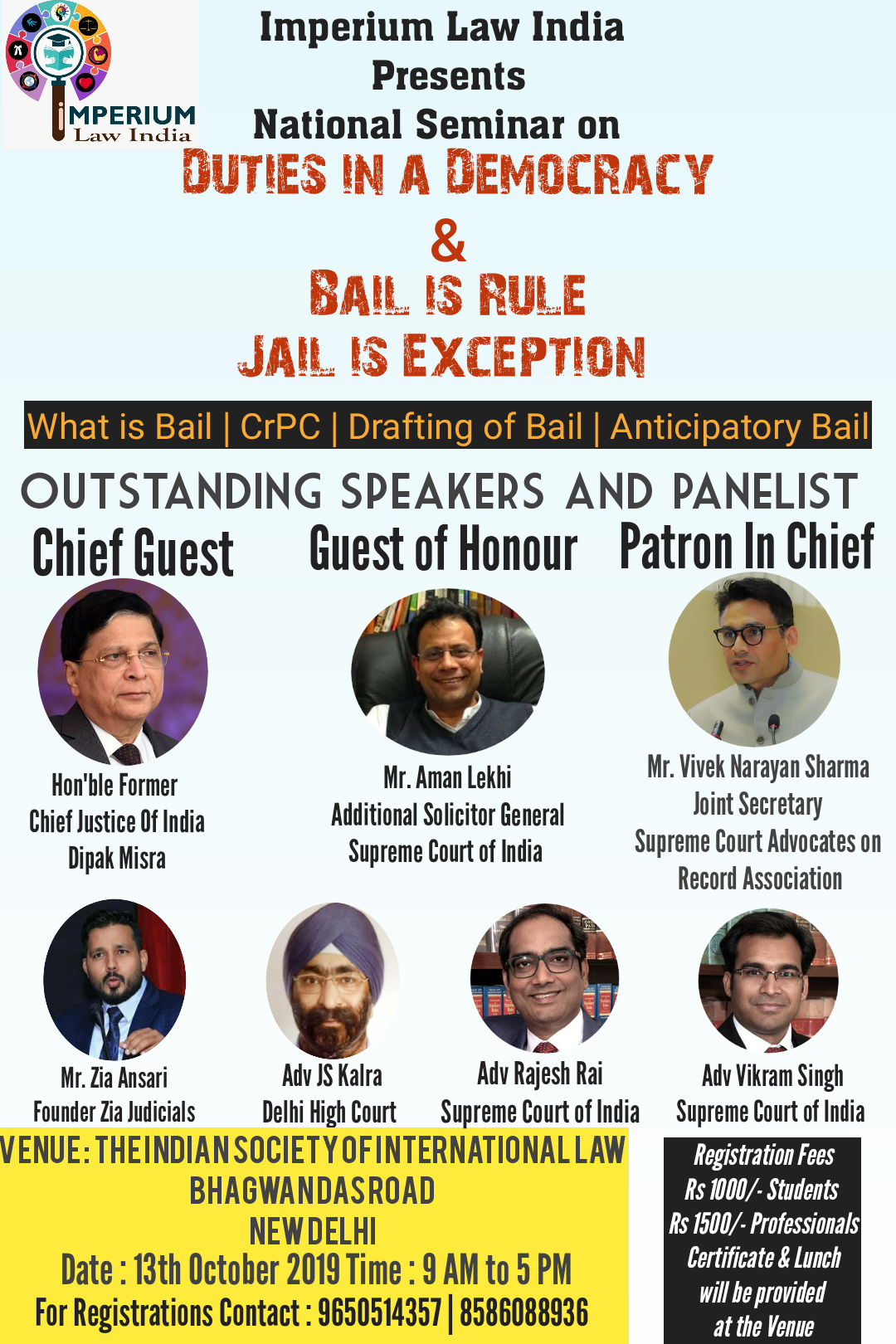 Seminar on Bail is rule and Jail is exception by Imperium Law India