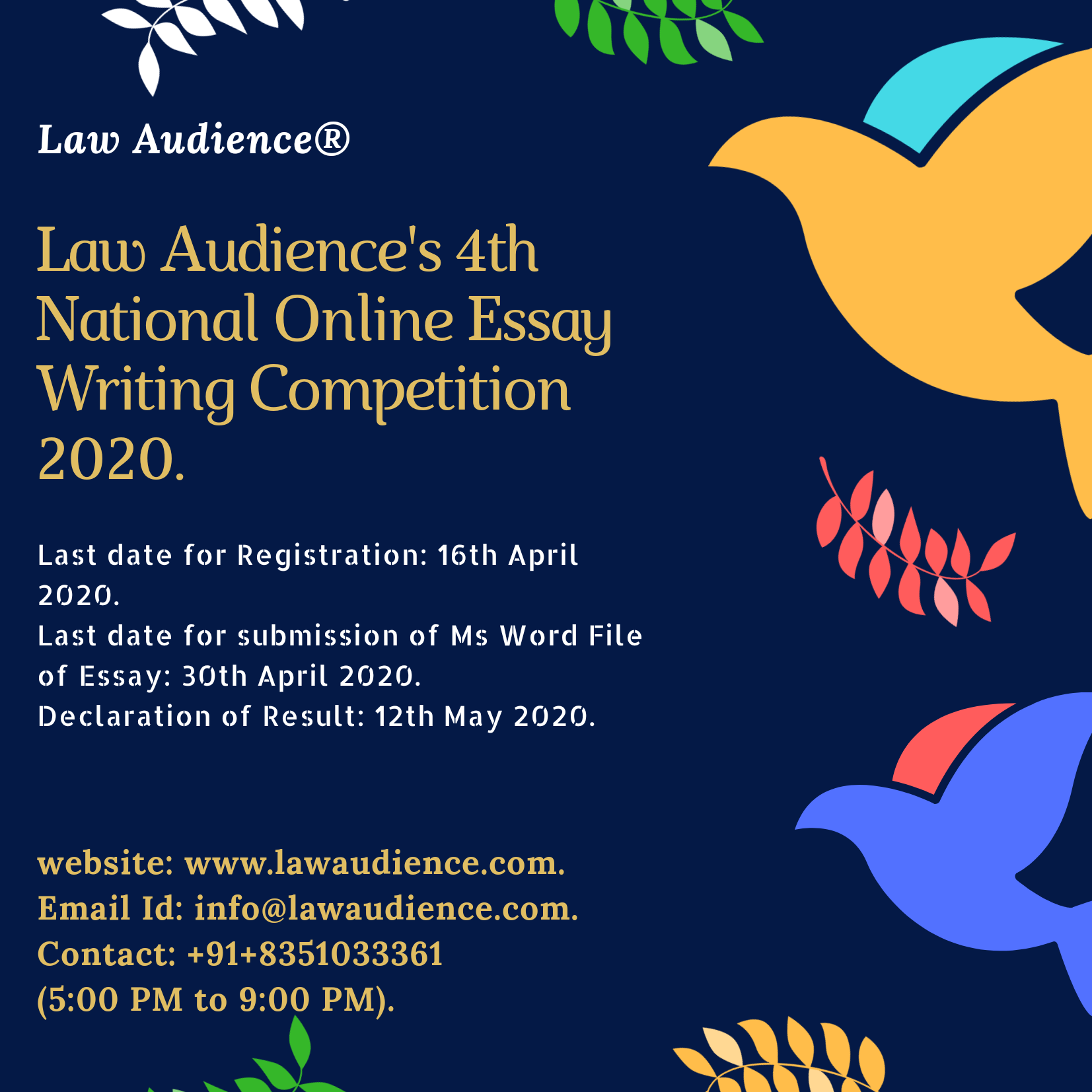 Law Audience's 4th National Online Essay Writing Competition 2020